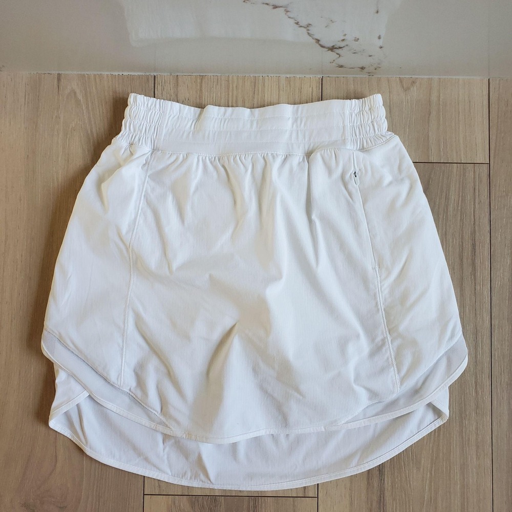 Lululemon Skirt Womens 4 Long White Hotty Hot High Rise Tennis Skort W8AECT